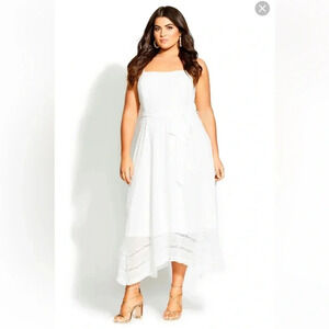 City Chic Ivory Flirty Nature midi dress size XXL/24